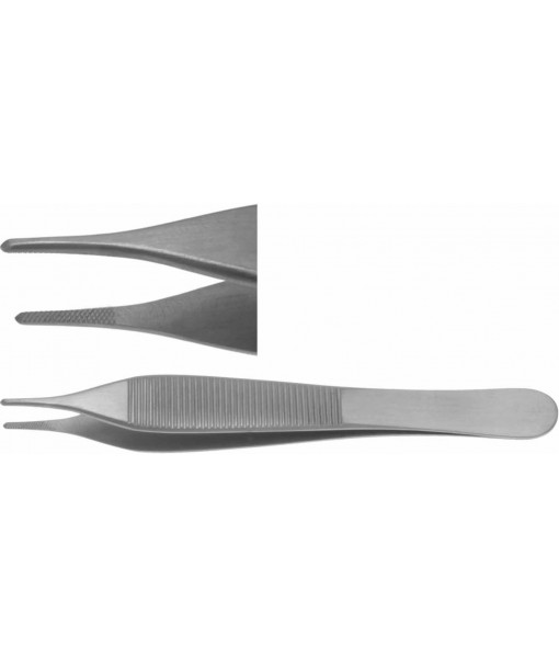 ELCON ADSON DISSECTING FORCEPS 120MM, STRAIGHT, CROSS SERRATED JAWS