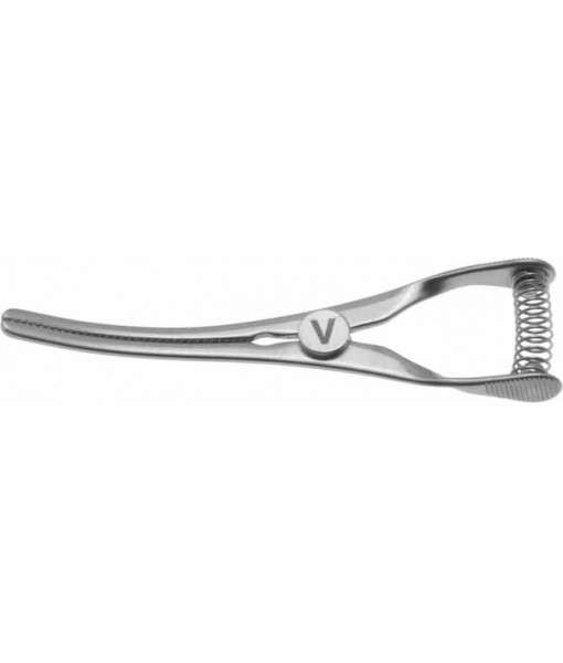 ELCON TITAN ATRAUM. BULLDOG CLAMP CURVED TOTAL LENGTH 50MM, JAWS 23MM FOR VENES