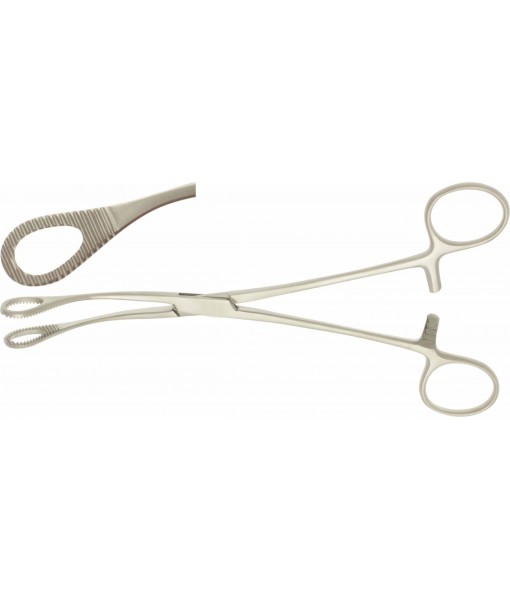 ELCON FOERSTER SPONGE FORCEPS 200MM, CURVED, SERRATED JAWS