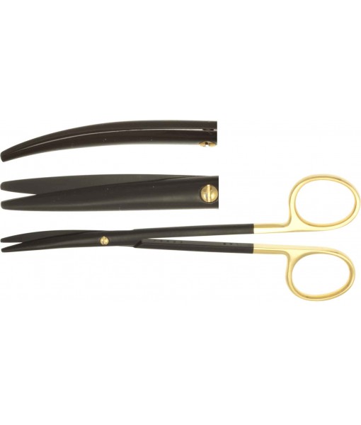 ELCON TUNGSTENCUT METZENBAUM DISSECTION SCISSORS 145MM, CURVED, STUMP, CERAMIC COATED, TOOTHED St