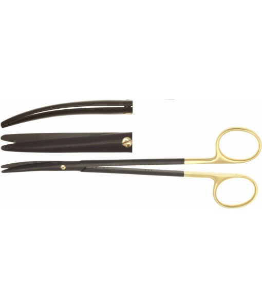 ELCON TUNGSTENCUT METZENBAUM DISSECTION SHEARS 180MM, CURVED, STUMP, CERAMIC COATED, TOOTHED ST