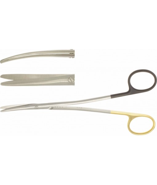 ELCON ELCON TUNGSTENCUT LIGATURE SCISSORS 145MM, CURVED, STUMP, ONE LEAF TOOTHED St