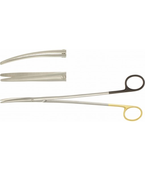 ELCON TUNGSTENCUT LIGATURE SCISSORS 230MM, CURVED, STUMP, ONE LEAF TOOTHED St