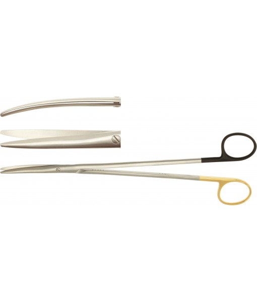 ELCON TUNGSTENCUT LIGATURE SCISSORS 260MM, CURVED, STUMP, ONE LEAF TOOTHED St