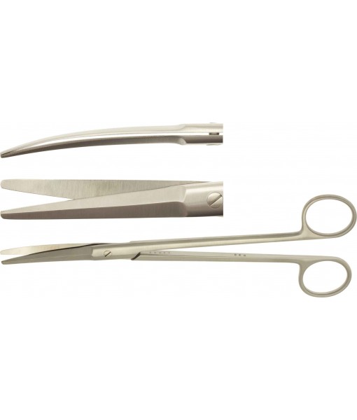 ELCON GORNEY DISSECTION SCISSORS 195MM, CURVED, STUMP, DOUBLE LEAF, TOOTHED LEAVES St