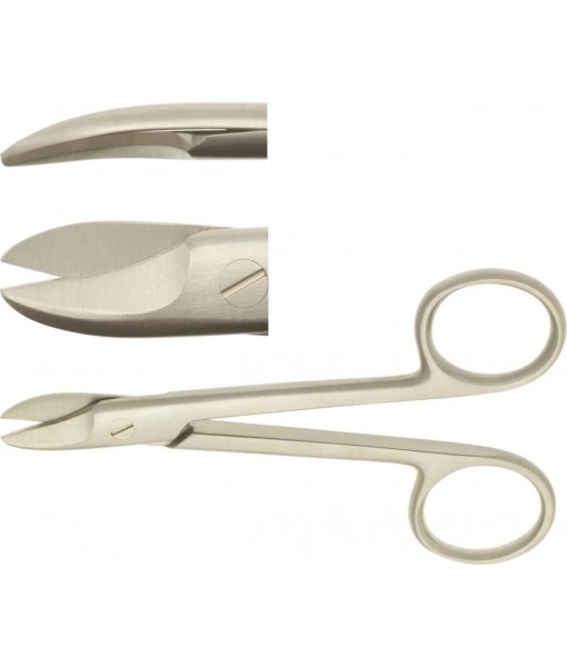 ELCON BEEBEE WIRE SCISSORS 105MM, CURVED, POINTED, ONE BLADE TOOTHED St