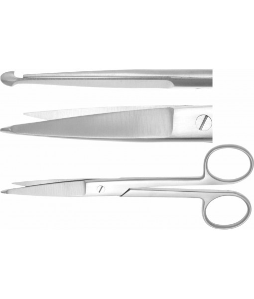ELCON KNOWLES BANDAGE SCISSORS 145MM, STRAIGHT, BUTTONED St