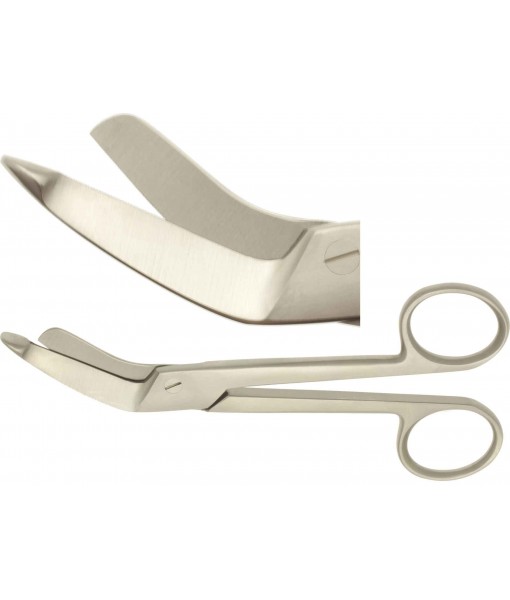 ELCON LISTER EXCENTRIC BANDAGE SCISSORS 160MM, CURVED SIDEWAYS, ONE BLADE TOOTHED St