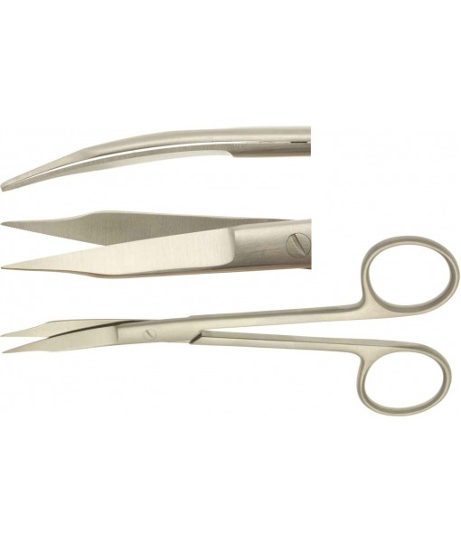 ELCON GOLDMANN-FOX GUMS SCISSORS 130MM, CURVED, POINTED, ONE LEAF TOOTHED St