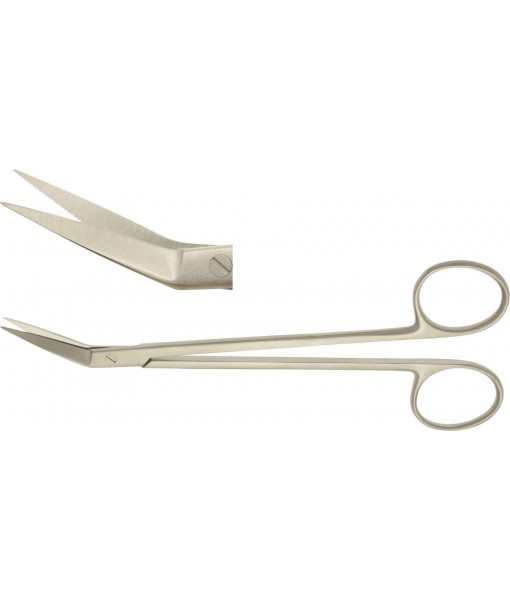 ELCON LOCKLIN GUMS SCISSORS 160MM, ANGLED SIDEWAYS, ONE LEAF TOOTHED St