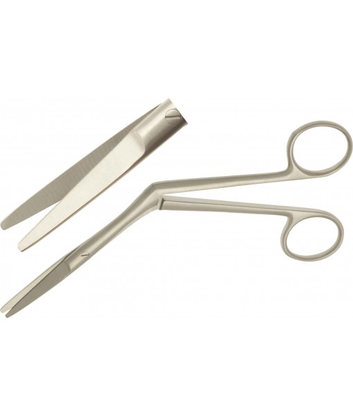 ELCON NOSE SCISSORS 175MM, WORKING LENGTH 90MM, ANGLED SIDEWAYS, BLUNT, TOOTHED LEAVES St