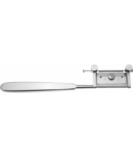ELCON SILVER DERMATOME 195MM FOR RAZOR BLADES, THICKNESS OF GRAFT ADJUSTABLE 0,1MM TO 4,0MM